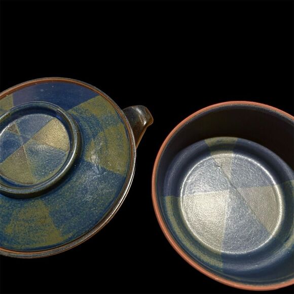 Vintage Nancy Patterson Lamb Bokhara Kismet Blue Casserole Dish w/ Lid & Bowl - Picture 4 of 4